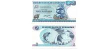 Zimbabwe #1a/VF 2 Dollars  AA